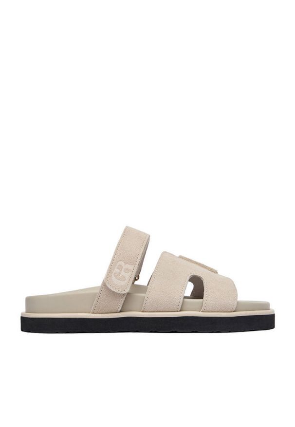 Gino Rossi - GINO ROSSI Klapki C-CLB-P1927A Kremowy. Kolor: kremowy. Materiał: skóra, zamsz