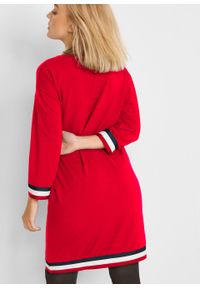 Sukienka dresowa bonprix truskawkowy. Kolor: czerwony. Materiał: dresówka #7