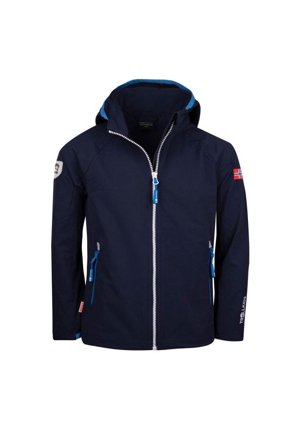 TROLLKIDS - Kurtka Trollkids Kvalvika Softshell Dzieci Czarna. Kolor: niebieski. Materiał: elastan, poliamid. Styl: sportowy