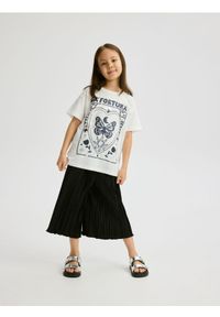 Reserved - T-shirt z nadrukiem - złamana biel. Materiał: bawełna. Wzór: nadruk