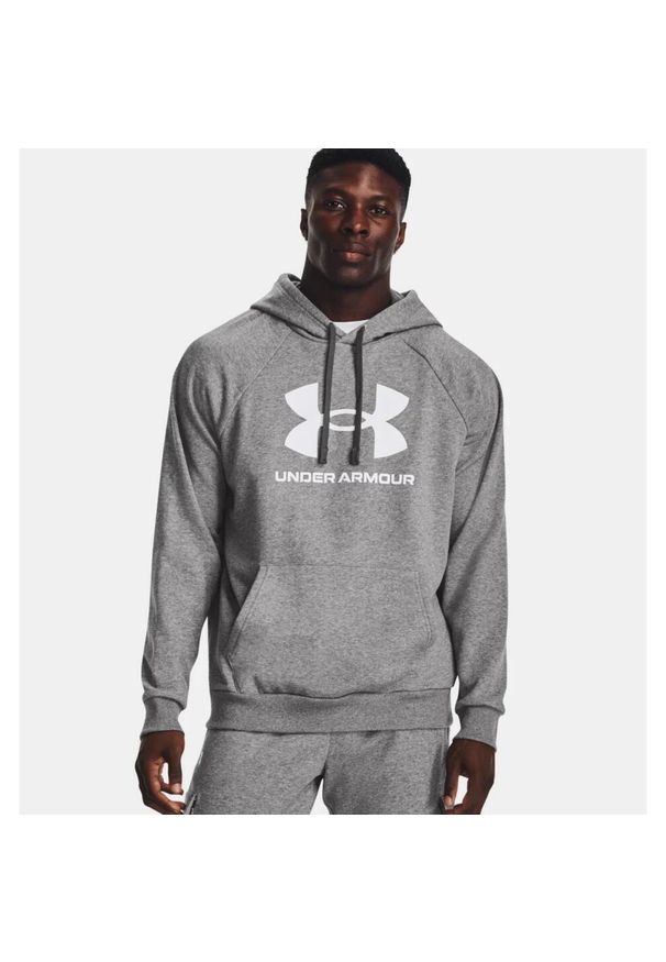 Under Armour - Bluza fitness męska UNDER ARMOUR Rival Fleece Logo Hoodie z kapturem. Typ kołnierza: kaptur. Kolor: szary. Sport: fitness