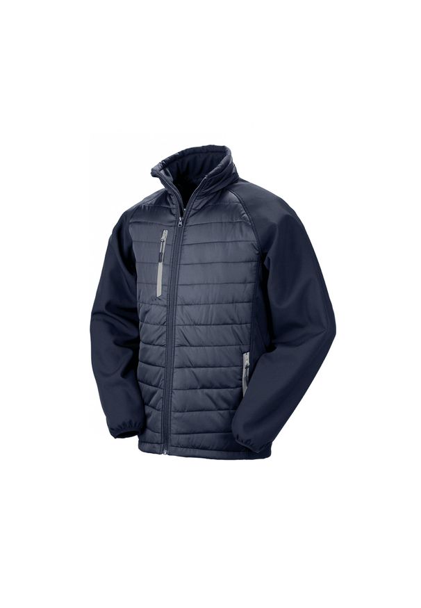 RESULT - Kurtka puchowa z recyklingu Result Softshell Black Compass Softshell. Kolor: niebieski. Materiał: puch, softshell