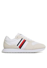 TOMMY HILFIGER - Tommy Hilfiger Sneakersy Runner Evo Mix FM0FM04699 Beżowy. Kolor: beżowy. Materiał: materiał #1