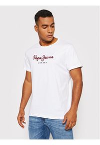 Pepe Jeans T-Shirt Eggo PM508208 Biały Regular Fit. Kolor: biały. Materiał: bawełna