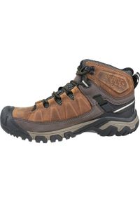 keen - Buty trekkingowe męskie Keen Targhee Iii Mid WP. Wysokość cholewki: za kostkę. Zapięcie: sznurówki. Kolor: brązowy, szary, wielokolorowy. Materiał: materiał, skóra. Szerokość cholewki: normalna