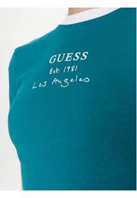 Guess T-Shirt Signature V3GI02 KBNW0 Niebieski Slim Fit. Kolor: niebieski. Materiał: bawełna
