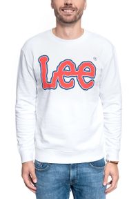 Lee - BLUZA LEE LOGO SWS WHITE L82VWO12. Kolor: biały. Wzór: nadruk #3