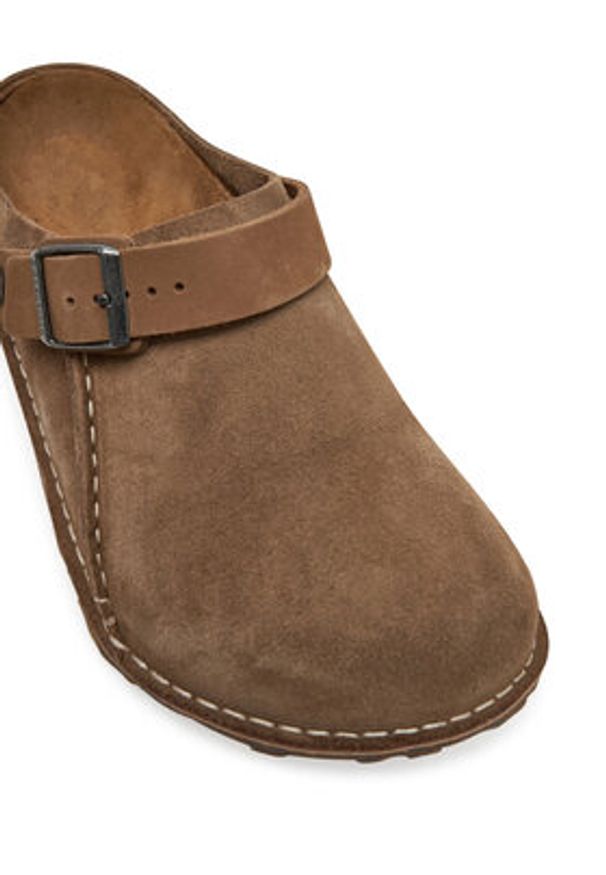 Birkenstock Klapki Lutry Premium 1025293 Beżowy. Kolor: beżowy. Materiał: skóra, nubuk