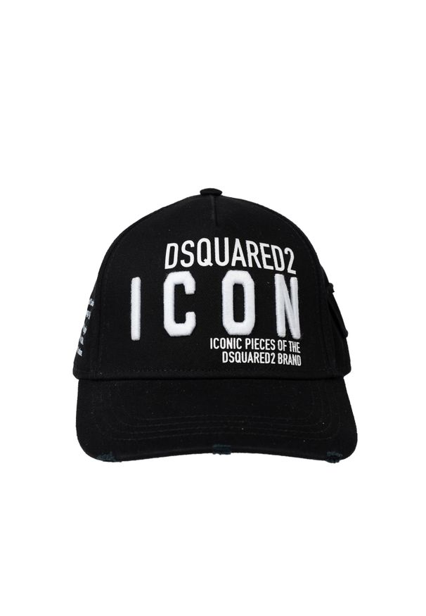 DSQUARED2 - Dsquared2 Bejsbolówka | BCM0290 05C00001 | Mężczyzna | Czarny. Kolor: czarny. Materiał: bawełna. Wzór: aplikacja, nadruk. Styl: sportowy, casual