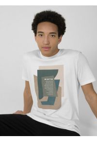outhorn - T-shirt z nadrukiem męski. Okazja: na co dzień. Materiał: jersey, bawełna. Wzór: nadruk. Styl: casual #7
