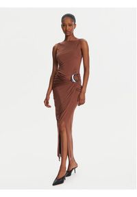 STAUD Sukienka koktajlowa Talia R25R2137VJ Brązowy Slim Fit. Kolor: brązowy. Materiał: wiskoza. Styl: wizytowy