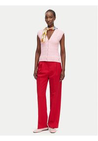 TOMMY HILFIGER - Tommy Hilfiger Kardigan WW0WW50075 Różowy jasny Slim Fit. Kolor: różowy. Materiał: bawełna #3