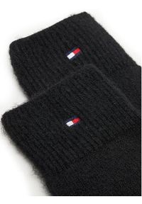 TOMMY HILFIGER - Tommy Hilfiger Rękawiczki Damskie Flag Fluffy AW0AW17797 Czarny. Kolor: czarny. Materiał: poliester, materiał