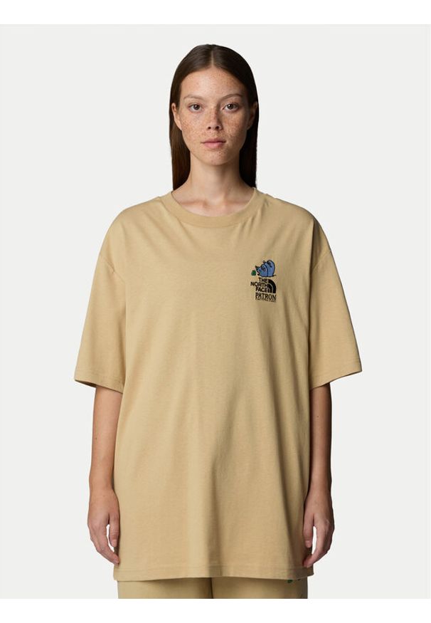 The North Face T-Shirt Unisex Mountain Cleanup NF0A8C4D Beżowy Oversize. Kolor: beżowy. Materiał: bawełna