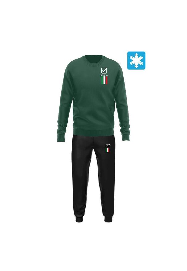 Bluza Givova Italia 100. Kolor: zielony. Materiał: bawełna, poliester. Sport: fitness