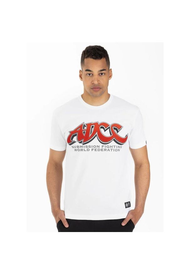 PITBULL - Koszulka bawełniana sportowy t-shirt dla dorosłych ADCC. Kolor: czerwony, biały, wielokolorowy. Materiał: bawełna