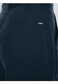 Big-Star - Szorty damskie z domieszką lnu granatowe Maryliana 403. Kolor: niebieski. Materiał: len. Styl: klasyczny, elegancki #3