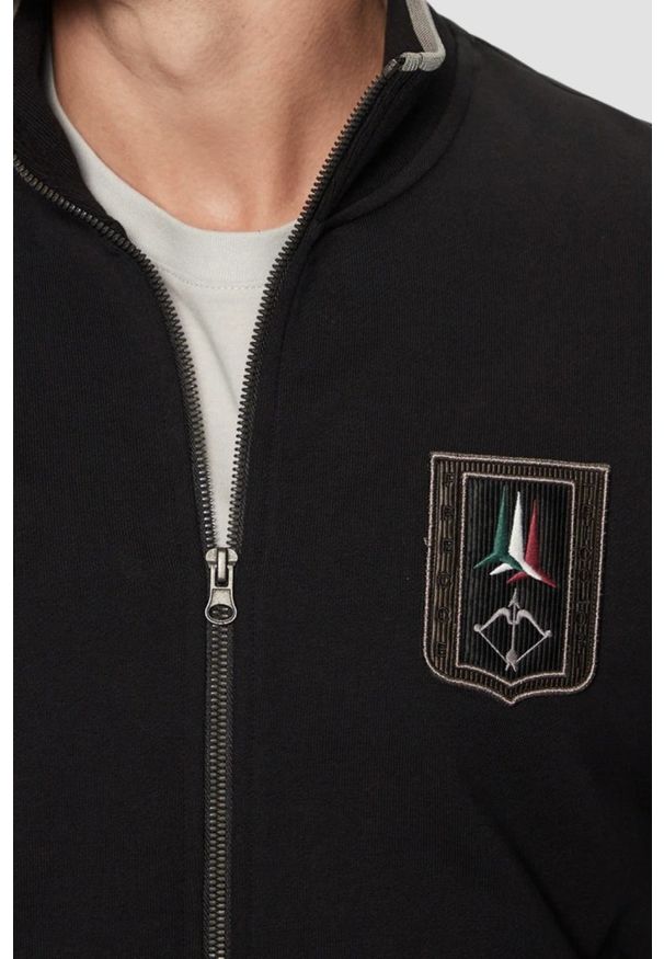 Aeronautica Militare - AERONAUTICA MILITARE Czarna męska bluza rozpinana, Rozmiar L. Kolor: czarny
