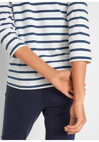 bonprix - Shirt ze stretchem i rękawami 3/4. Kolor: biały