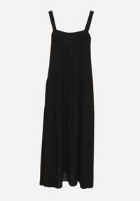Born2be - Czarna Sukienka o Rozkloszowanym Kroju z Wiązaniem z Tyłu Savinelle. Okazja: na co dzień, na imprezę. Kolor: czarny. Styl: elegancki, casual