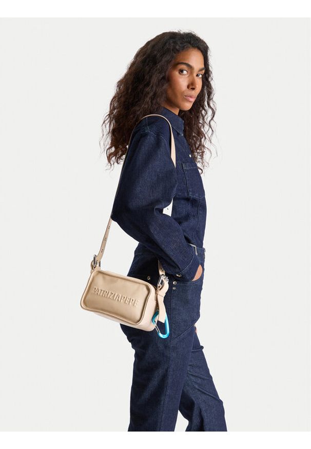 Patrizia Pepe Torebka 2B0153/L113-R874 Beżowy. Kolor: beżowy. Materiał: skórzane
