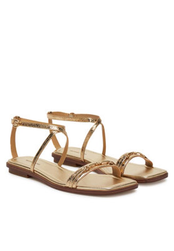 MICHAEL Michael Kors Sandały Lena 40S5LEFS1M Złoty. Kolor: złoty. Materiał: skóra