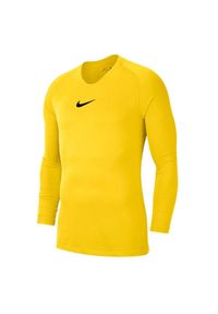 Nike - Bluza Męska Park DriFIT Base Layer Top. Kolor: żółty. Sport: turystyka piesza