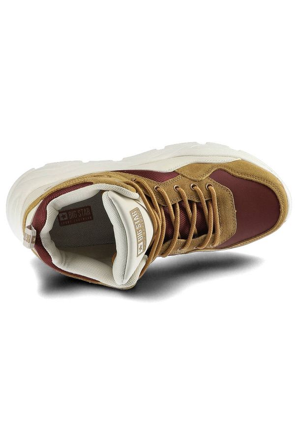 Big-Star - Beżowe Sneakersy Big Star Damskie Wygodne Buty. Okazja: na co dzień. Zapięcie: sznurówki. Kolor: beżowy. Materiał: zamsz. Szerokość cholewki: normalna. Styl: casual, sportowy