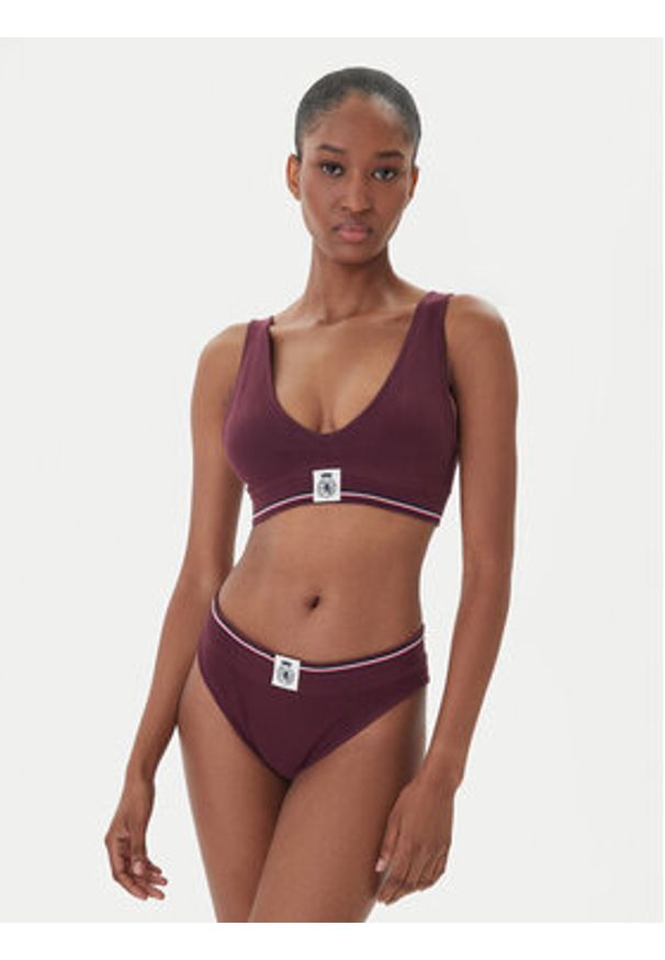 TOMMY HILFIGER - Tommy Hilfiger Biustonosz top UW0UW06062 Bordowy. Kolor: czerwony. Materiał: bawełna