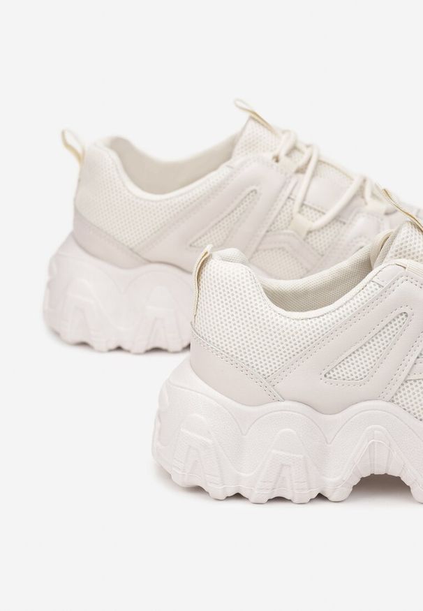 Born2be - Beżowe Sneakersy Myratea. Kolor: beżowy. Materiał: jeans, materiał. Wzór: aplikacja