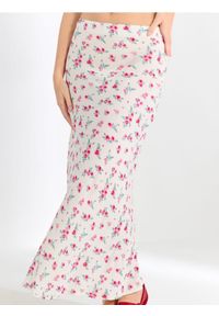 Sinsay - Wiskozowa spódnica maxi w kwiaty - różowy. Kolor: różowy. Materiał: wiskoza. Wzór: kwiaty