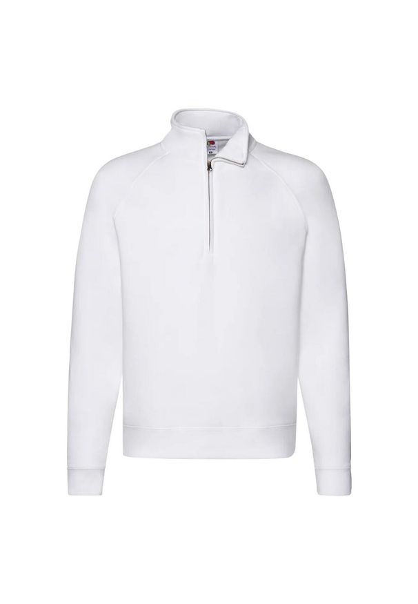 FRUIT OF THE LOOM - Bluza Męska Premium Plain Quarter Zip Raglan. Kolor: biały. Długość rękawa: raglanowy rękaw