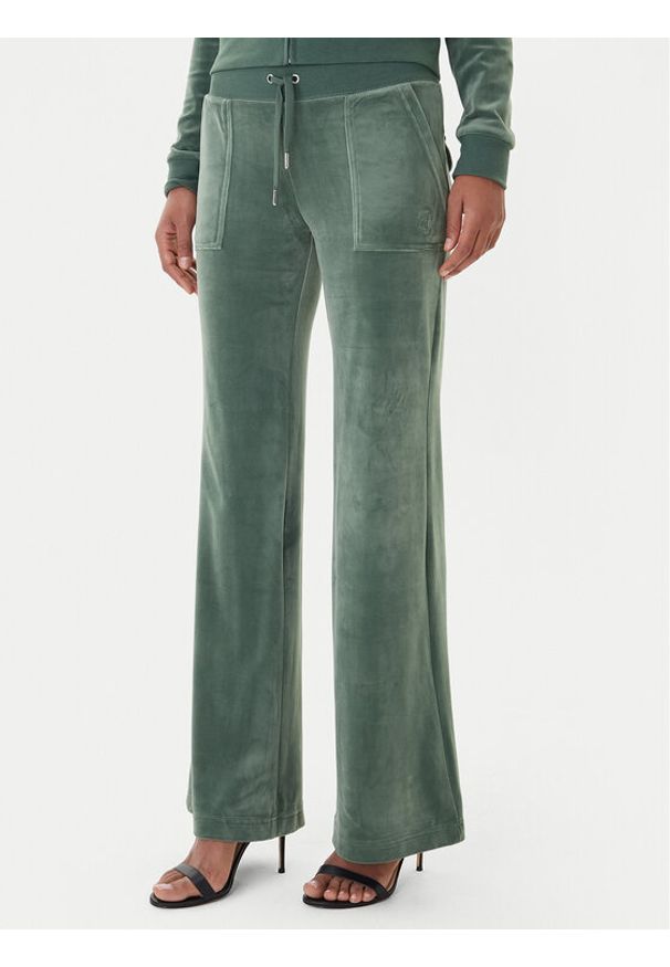 Juicy Couture Spodnie dresowe Layla JCSEBJ001 Zielony Flared Leg. Kolor: zielony. Materiał: syntetyk
