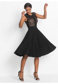 Sukienka z koronką bonprix czarny. Kolor: czarny. Materiał: koronka. Wzór: koronka #6