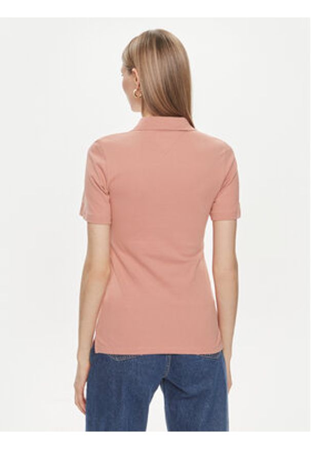 TOMMY HILFIGER - Tommy Hilfiger Polo 1985 WW0WW37823 Różowy Slim Fit. Typ kołnierza: polo. Kolor: różowy. Materiał: bawełna