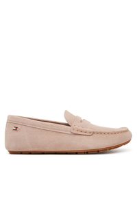 TOMMY HILFIGER - Tommy Hilfiger Mokasyny Flag Soft Suede Driver Loafer FW0FW08558 Różowy. Kolor: różowy. Materiał: skóra, zamsz