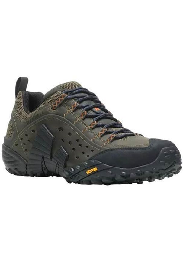 Buty trekkingowe męskie Merrell Intercept. Kolor: brązowy, wielokolorowy, czarny, zielony. Materiał: guma, skóra, tkanina