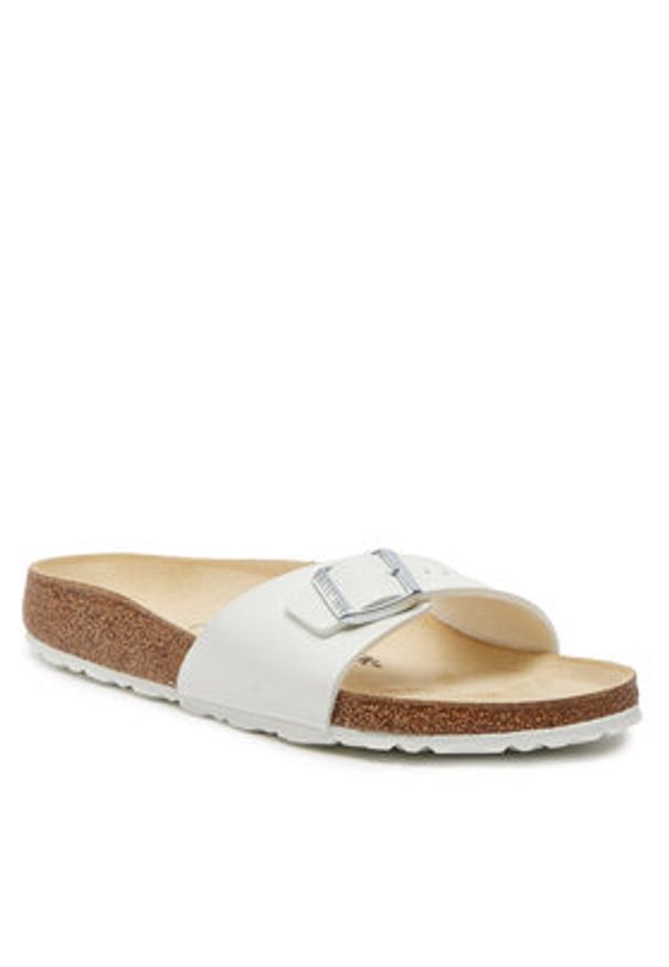 Birkenstock Klapki Madrid 0040733 Biały. Kolor: biały. Materiał: skóra