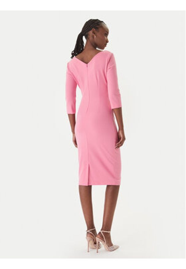 Rinascimento Sukienka koktajlowa CFC0127699003 Różowy Slim Fit. Kolor: różowy. Materiał: syntetyk. Styl: wizytowy