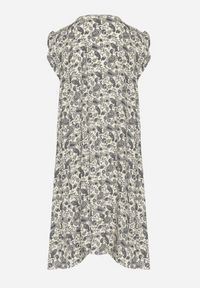 Born2be - Szara Rozkloszowana Sukienka Bawełniana bez Rękawów w Wzór Paisley Tullio. Okazja: na co dzień. Kolor: szary. Materiał: bawełna. Długość rękawa: bez rękawów. Wzór: paisley. Styl: elegancki, casual #4