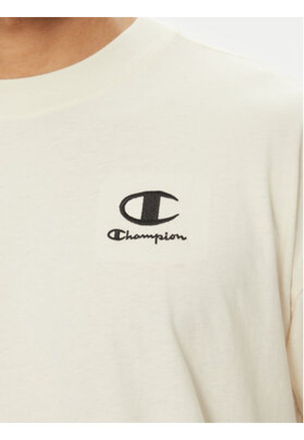 Champion T-Shirt 221257 Écru Regular Fit. Materiał: bawełna