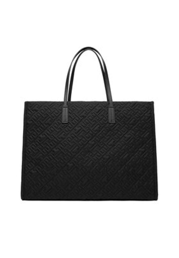 TOMMY HILFIGER - Tommy Hilfiger Torebka Th City Tote Mono Nylon AW0AW18163 Czarny. Kolor: czarny. Materiał: skórzane