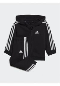 Adidas - adidas Komplet dresowy Essentials Full-Zip Hooded Jogger Set HR5866 Czarny Regular Fit. Kolor: czarny. Materiał: bawełna