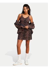 Adidas - adidas Sukienka codzienna Seasonal Essentials Leopard Print JZ0204 Brązowy Slim Fit. Okazja: na co dzień. Kolor: brązowy. Materiał: bawełna. Wzór: nadruk. Typ sukienki: proste. Styl: casual #2