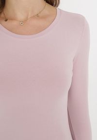 Born2be - Ciemnoróżowa Dopasowana Bluzka z Elastycznej Bawełny Loreen. Okazja: na co dzień. Kolor: różowy. Materiał: bawełna. Styl: klasyczny, casual, elegancki #3