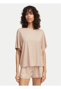 BOSS Koszulka piżamowa 50561029 Beżowy Oversize. Kolor: beżowy. Materiał: lyocell #1