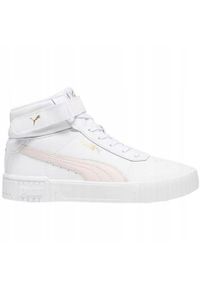 Buty do chodzenia damskie Puma Carina 2.0 Mid. Zapięcie: rzepy. Kolor: biały, wielokolorowy. Materiał: materiał, skóra, syntetyk. Szerokość cholewki: normalna. Sport: turystyka piesza