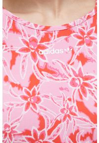 adidas Originals sukienka kolor różowy mini dopasowana. Kolor: różowy. Materiał: dzianina. Długość rękawa: na ramiączkach. Typ sukienki: dopasowane. Styl: klasyczny. Długość: mini #3