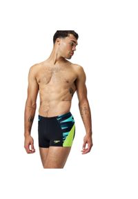 Kąpielówki męskie spodenki kąpielowe Speedo Endurance Max Splice. Kolor: czarny, wielokolorowy, zielony