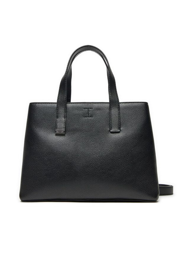 Calvin Klein Torebka Ck Plaque Small Tote K60K612781 Czarny. Kolor: czarny. Materiał: skórzane